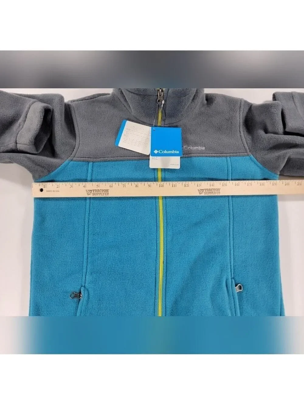 NEW Columbia Flattop Ridge Fleece Jacket Full Zip Blue Youth Large Mock Neck NWT